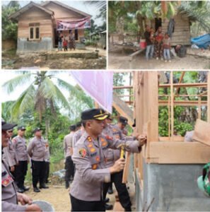 Polisi Bangun Rumah Layak Huni kepada Warga Miskin di Aceh Timur