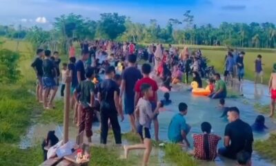 Wow Viral !!! Saluran Irigasi di Madat Aceh Timur Jadi Objek Wisata Pemandian Tradisional