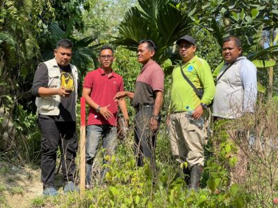 Tim Tapal Batas Pasang Pilar Batas Wilayah Pemkab Aceh Timur Dan Kota Langsa