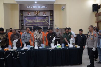 Polres Langsa Musnahkah BB Narkoba Jenis Sabu Seberat 3.308,75 Gram