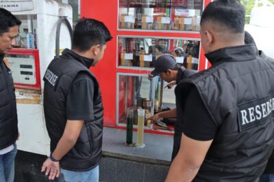 Jelang Mudik Lebaran 2024,Tim Tipidter Polres Langsa Sidak SPBU