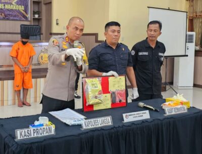 Komit Brantas Narkoba, Polisi Langsa Aceh Berhasil Ciduk Satu dari 4 Tersangka Dengan  BB 1 Kg Sabu